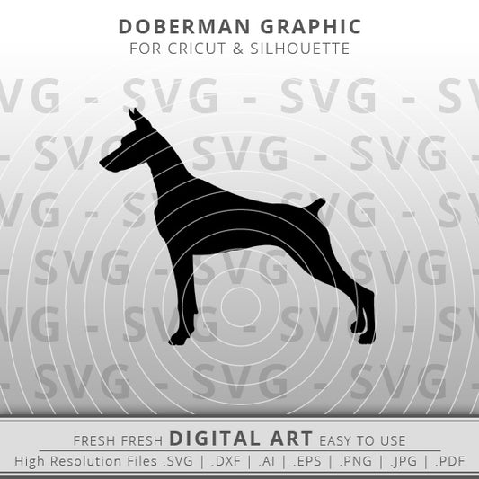 Outline of a doberman silhoustte