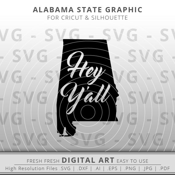 Alabama SVG Image - Alabama State Outline SVG - Cricut - Silhouette - Cameo - Clipart - Digital Download