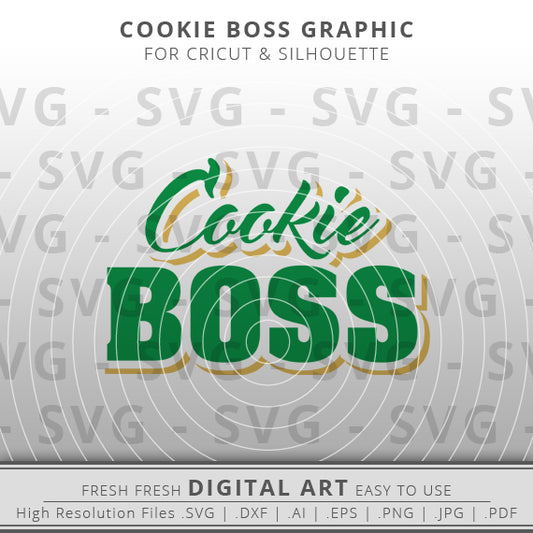 Girl Scout Cookie SVG - Cookie Boss SVG Image - Girl Scout SVG - Cricut - Silhouette Cameo - Clipart - Digital Download