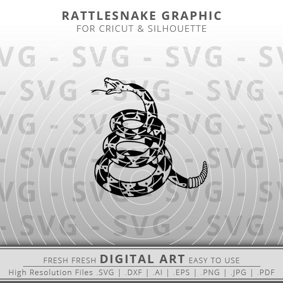 Gadsden Flag Rattlesnake SVG - Rattlesnake SVG Image - Don't Tread on Me SVG - Cricut - Silhouette Cameo - Clipart - Digital Download
