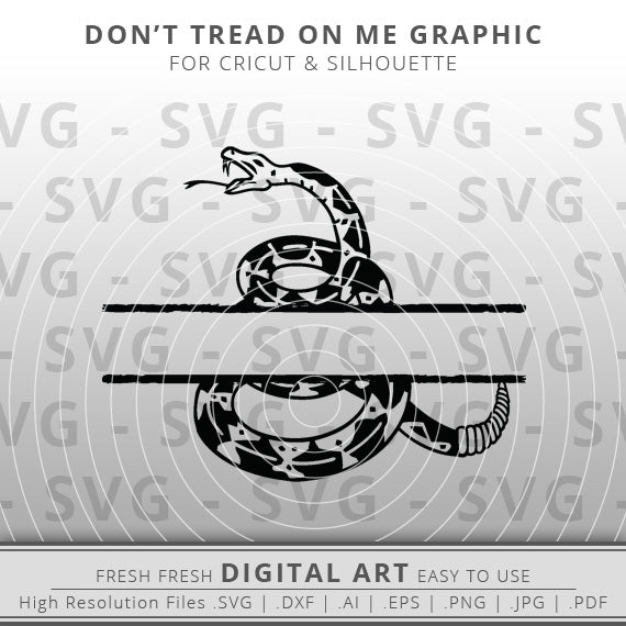 Gadsden Flag Rattlesnake Split Monogram SVG - Don't Tread on Me SVG - Cricut - Silhouette Cameo - Clipart - Digital Download