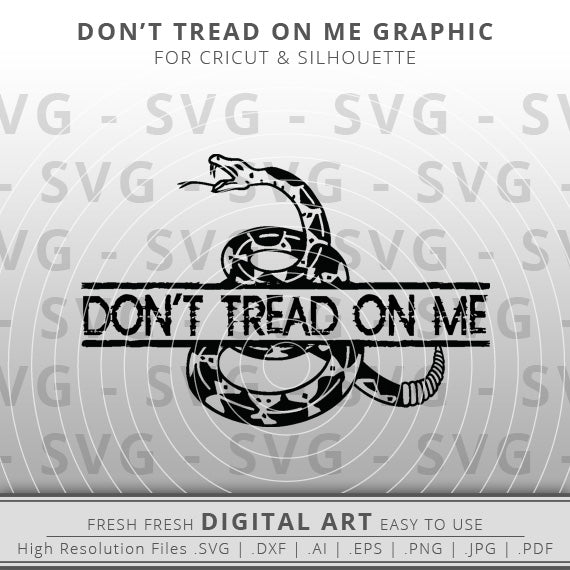 Gadsden Flag Rattlesnake SVG - Rattlesnake SVG Image - Don't Tread on Me SVG - Cricut - Silhouette Cameo - Clipart - Digital Download