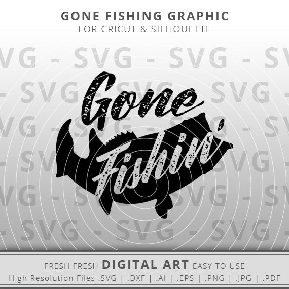 gone fishing bass svg fish outline