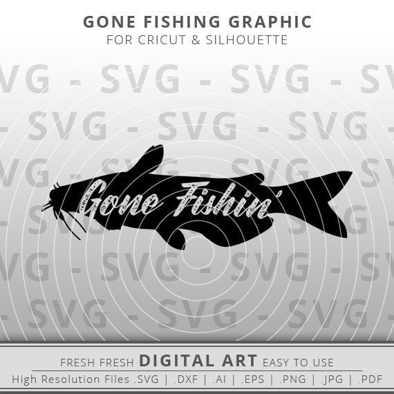 gone fishing catfish svg fish outline