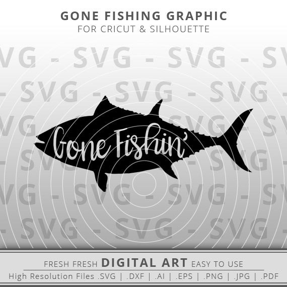 gone fishing tuna svg fish outline