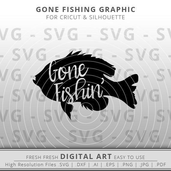 gone fishing panfish svg fish outline