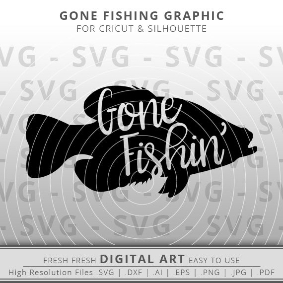 gone fishing crappie svg fish outline