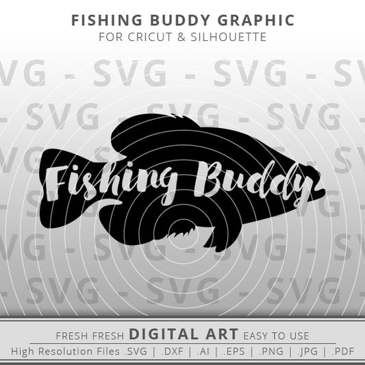 fishing buddy crappie svg fish outline