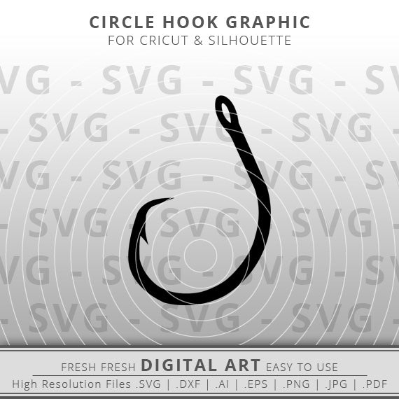 Circle hoosk svg fishing outline