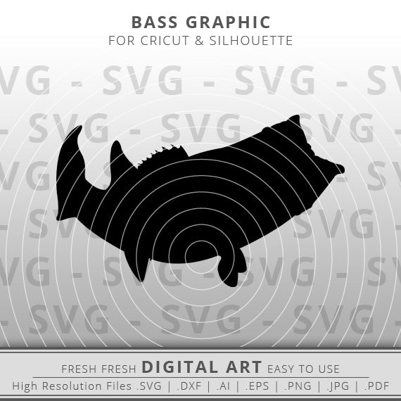 largemouth bass svg fish outline