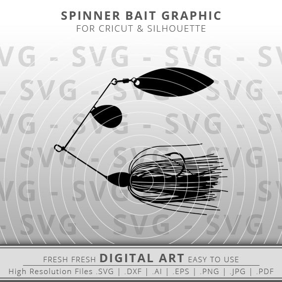 spinner bait svg bass fishing outline