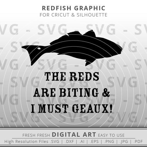 the reds are biting and i must geaux svg redfish outline