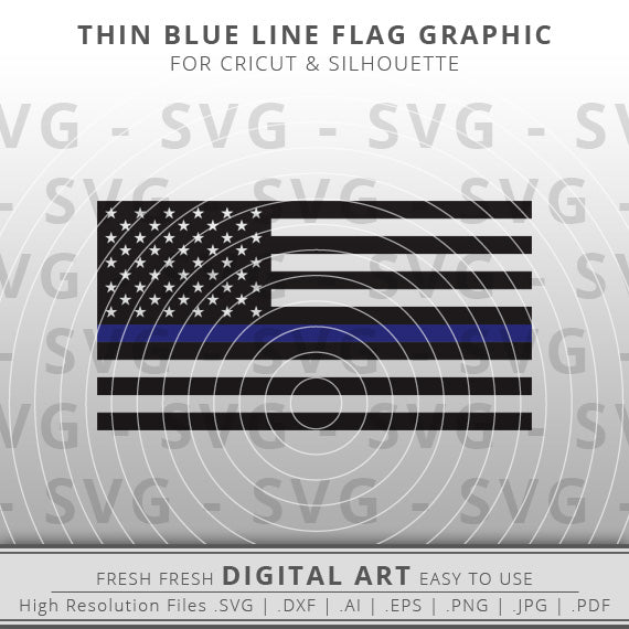 American Flag Thin Blue Line SVG - LEO Flag SVG Image - Back the Blue Flag SVG - Cricut - Silhouette Cameo - Clipart - Digital Download