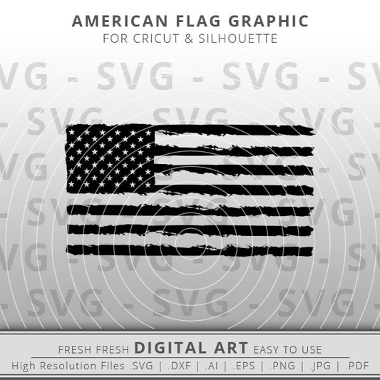 American Flag SVG - Distressed American Flag SVG Image - Patriotic SVG - Cricut - Silhouette Cameo - Clipart - Digital Download