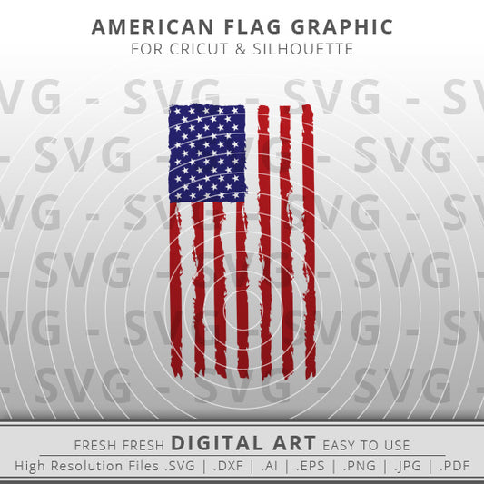 American Flag SVG - Distressed American Flag SVG Image - Patriotic SVG - Cricut - Silhouette Cameo - Clipart - Digital Download