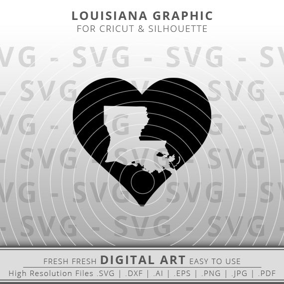 heart louisiana state outline