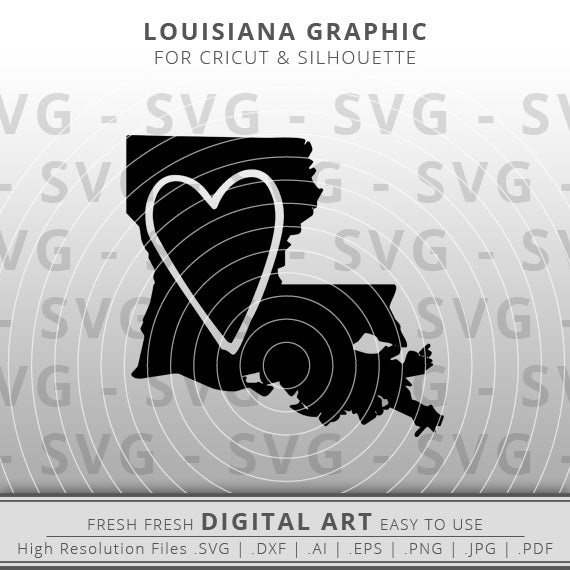 heart louisiana state outline