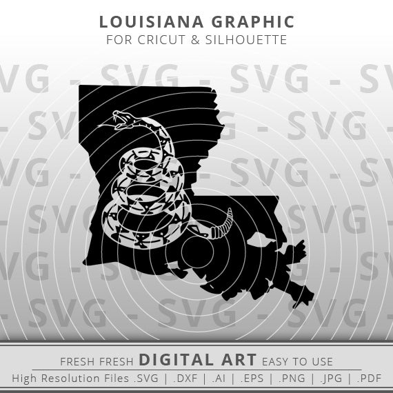Gadsden don't tread on me flag rattlesnake inside louisiana state outline
