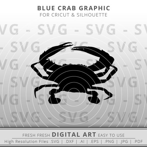 Outline blue crab svg image