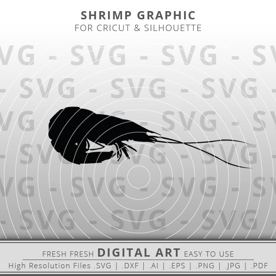 Shrimp svg image outline silhouette