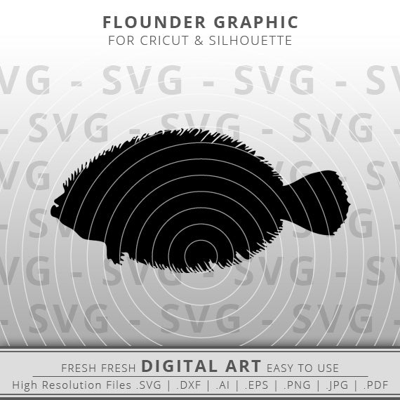 flounder svg image fishing outline