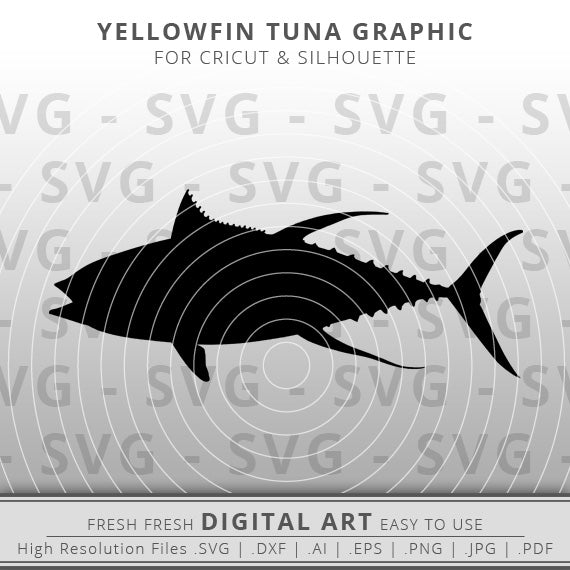 yellowfin tuna svg image outline silhouette