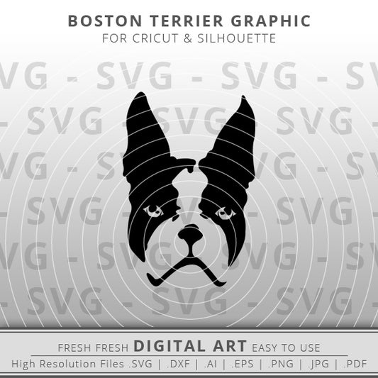 Outline of a boston terrier head