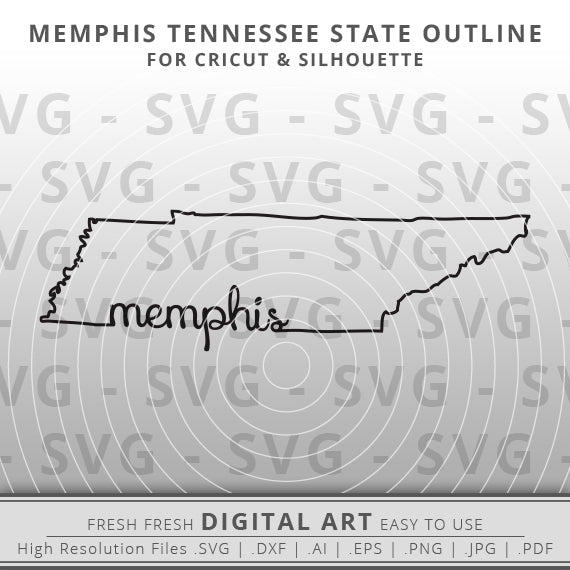 Outline of the state of Tennessee with the word Nashville incorporated into the line.