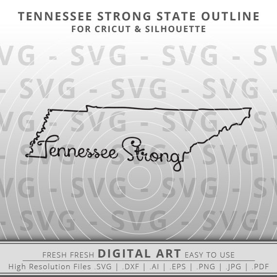 Outline of the state of Tennessee with the word Nashville incorporated into the line.