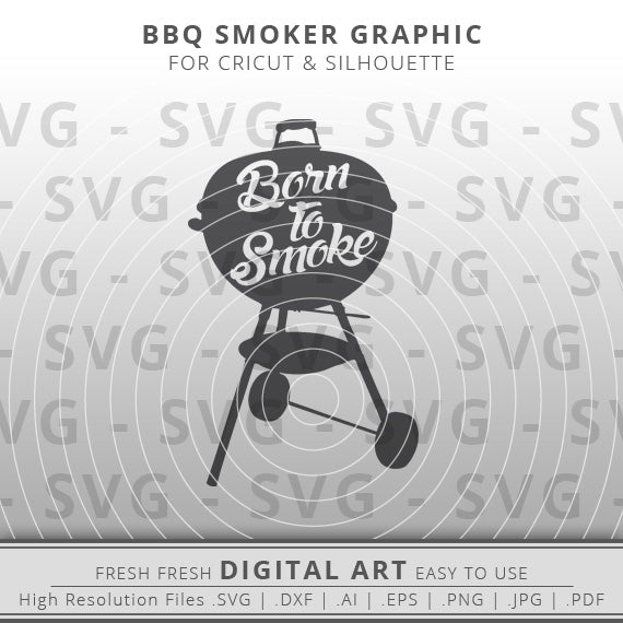 Kettle Grill SVG - BBQ SVG - Barbecue SVG - BBQ Smoker Clipart - BBQ Clip Art - Cricut - Silhouette - Cameo