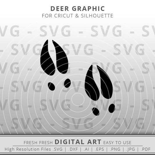 Deer Tracks SVG - Deer Footprint SVG - Deer SVG Image - Deer Outline SVG - Hunting SVG - Cricut - Silhouette - Cameo - Clipart - Digital Download