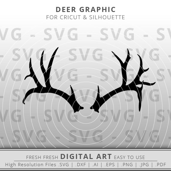 Antlers SVG - Deer Antlers SVG - Deer SVG Image - Deer Outline SVG - Hunting SVG - Cricut - Silhouette - Cameo - Clipart - Digital Download