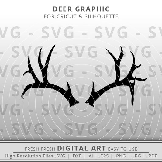 Antlers SVG - Deer Antlers SVG - Deer SVG Image - Deer Outline SVG - Hunting SVG - Cricut - Silhouette - Cameo - Clipart - Digital Download