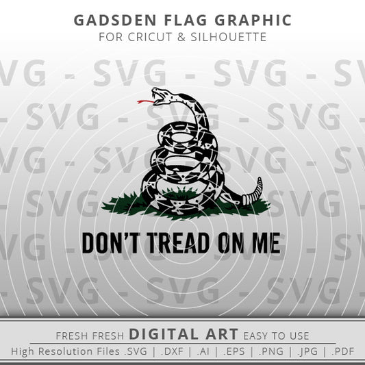Don't Tread On Me Rattlesnake and Words SVG - Gadsden Flag SVG - 2nd Amendment SVG - Bill of Rights SVG - Cricut - Silhouette - Cameo