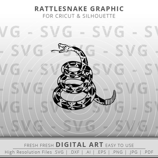 Gadsden Flag Rattlesnake SVG - Rattlesnake SVG Image - Don't Tread on Me SVG - Cricut - Silhouette Cameo - Clipart - Digital Download