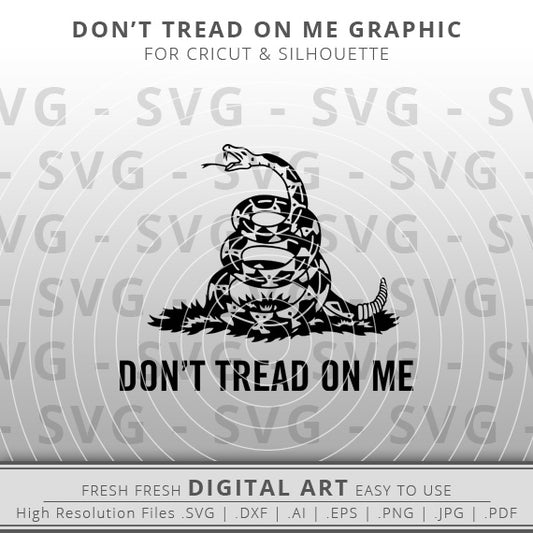 Gadsden Flag Rattlesnake SVG - Rattlesnake SVG Image - Don't Tread on Me SVG - Cricut - Silhouette Cameo - Clipart - Digital Download