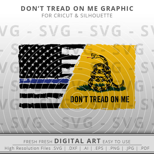 Distressed American Flag SVG Image - Thin Blue Line SVG - Cricut - Silhouette Cameo - Clipart - Digital Download