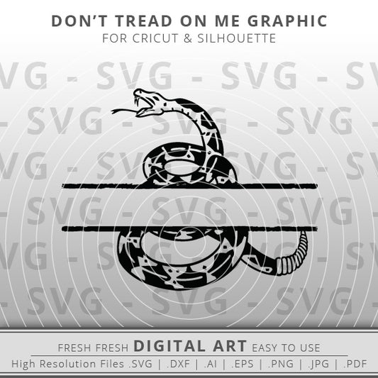 Gadsden Flag Rattlesnake Split Monogram SVG - Don't Tread on Me SVG - Cricut - Silhouette Cameo - Clipart - Digital Download