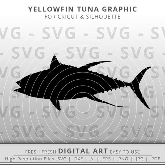yellowfin tuna svg image outline silhouette