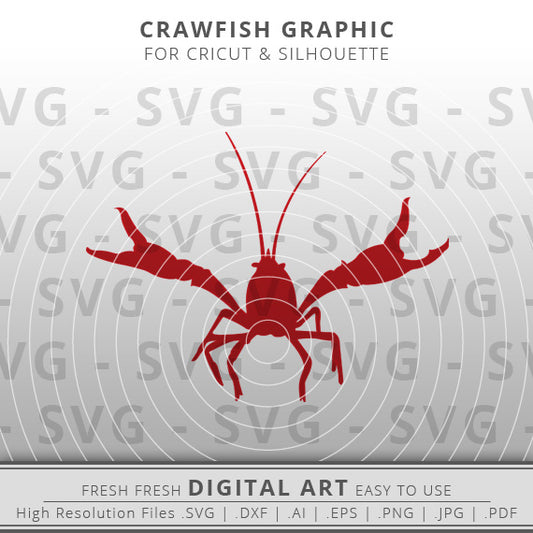 Crawfish SVG - Crawfish Clip Art - Crawfish Outline - Crawfish Boil - Cricut - Silhouette - Cameo