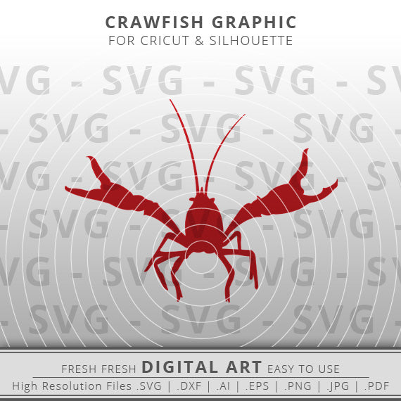 Crawfish SVG - Crawfish Clip Art - Crawfish Outline - Crawfish Boil - Cricut - Silhouette - Cameo