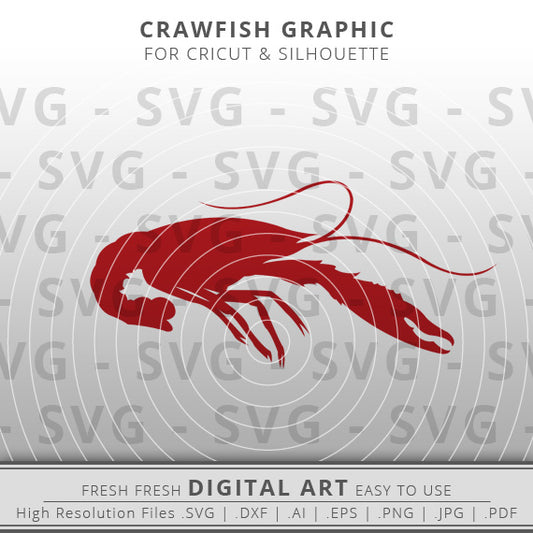 Crawfish SVG - Crawfish Clip Art - Crawfish Outline - Crawfish Boil - Cricut - Silhouette - Cameo